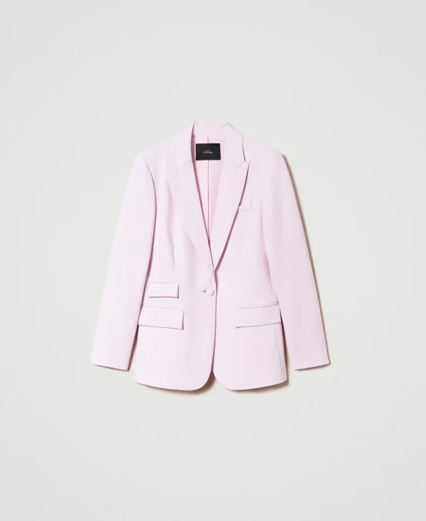 Blousons Et Doudounes | Blazers*TWINSET Milano Blazer En Crêpe Cady Rose « Pink Tulle »