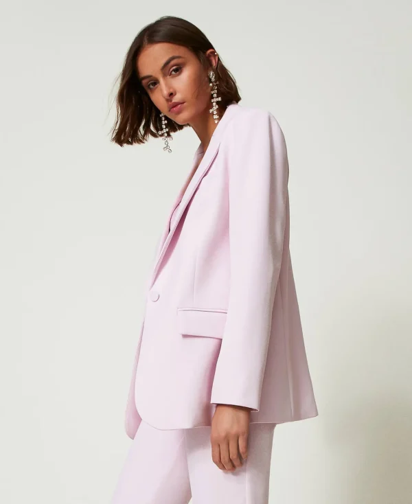 Blousons Et Doudounes | Blazers*TWINSET Milano Blazer En Crêpe Cady Rose « Pink Tulle »