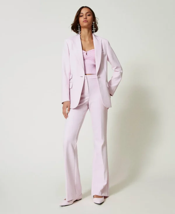 Blousons Et Doudounes | Blazers*TWINSET Milano Blazer En Crêpe Cady Rose « Pink Tulle »