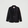 Blousons Et Doudounes | Blazers*TWINSET Milano Blazer En Dentelle Macramé Noir