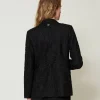 Blousons Et Doudounes | Blazers*TWINSET Milano Blazer En Dentelle Macramé Noir