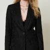 Blousons Et Doudounes | Blazers*TWINSET Milano Blazer En Dentelle Macramé Noir