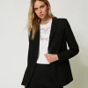 Blousons Et Doudounes | Blazers*TWINSET Milano Blazer En Drap Avec Sequins Noir