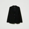 Blousons Et Doudounes | Blazers*TWINSET Milano Blazer En Drap Avec Sequins Noir
