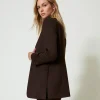 blazer_en_laine_stretch_2.webp Blousons Et Doudounes | Blazers*TWINSET Milano Blazer En Laine Stretch Coffee Chocolate