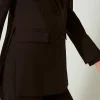 blazer_en_laine_stretch_5.webp Blousons Et Doudounes | Blazers*TWINSET Milano Blazer En Laine Stretch Coffee Chocolate