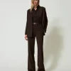 blazer_en_laine_stretch_6.webp Blousons Et Doudounes | Blazers*TWINSET Milano Blazer En Laine Stretch Coffee Chocolate