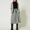 Blousons Et Doudounes | Blazers*TWINSET Milano Blazer En Pied-de-poule Avec Capuche Petit Pied-de-Poule Noir/Blanc Neige
