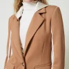 Blousons Et Doudounes | Blazers*TWINSET Milano Blazer En Scuba Avec Capuche Bicolore Caramel Camel/Nacre