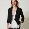 Blazers | Blousons Et Doudounes*TWINSET Milano Blazer En Sergé De Laine Mélangée Noir