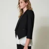 Blazers | Blousons Et Doudounes*TWINSET Milano Blazer En Sergé De Laine Mélangée Noir