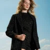 Blousons Et Doudounes | Blazers*TWINSET Milano Blazer En Tissu Bouclé Avec Motif à Carreaux Bouclé Noir/Or