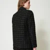 Blousons Et Doudounes | Blazers*TWINSET Milano Blazer En Tissu Bouclé Avec Motif à Carreaux Bouclé Noir/Or