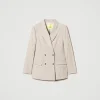 blazer_myfo_avec_broderie_1.webp Blousons Et Doudounes | Blazers*TWINSET Milano Blazer MYFO Avec Broderie Dull Gold Chiné