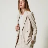 blazer_myfo_avec_broderie_2.webp Blousons Et Doudounes | Blazers*TWINSET Milano Blazer MYFO Avec Broderie Dull Gold Chiné