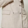 blazer_myfo_avec_broderie_4.webp Blousons Et Doudounes | Blazers*TWINSET Milano Blazer MYFO Avec Broderie Dull Gold Chiné