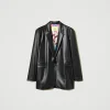 blazer_myfo_effet_cuir_1.webp Blousons Et Doudounes | Blazers*TWINSET Milano Blazer MYFO Effet Cuir Noir