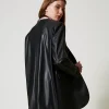 blazer_myfo_effet_cuir_3.webp Blousons Et Doudounes | Blazers*TWINSET Milano Blazer MYFO Effet Cuir Noir