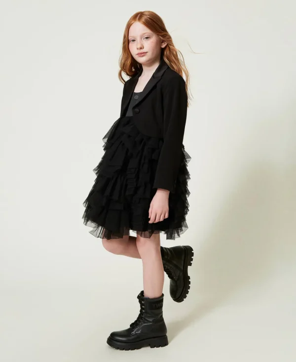 Blousons Et Manteaux*TWINSET Milano Blazer Spencer En Flanelle Noir
