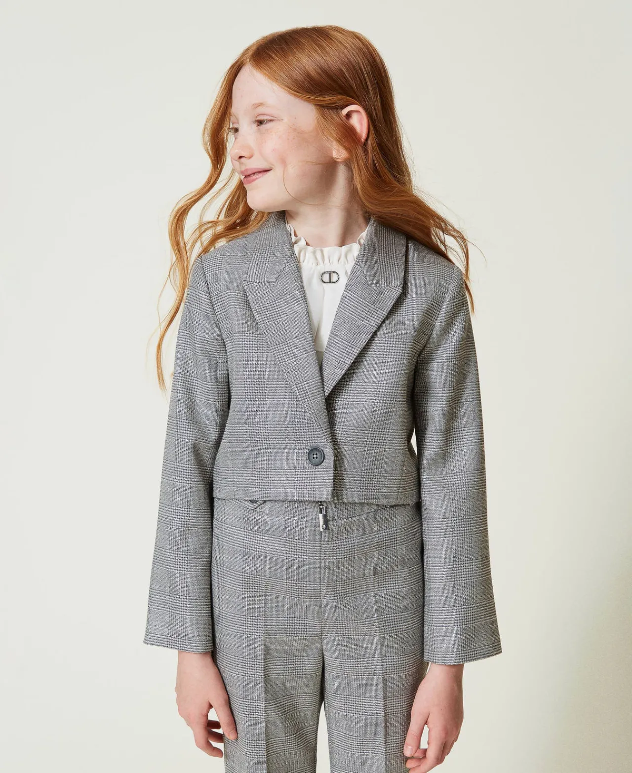 Blousons Et Manteaux*TWINSET Milano Blazer Spencer En Prince De Galles Jacquard Prince de Galles