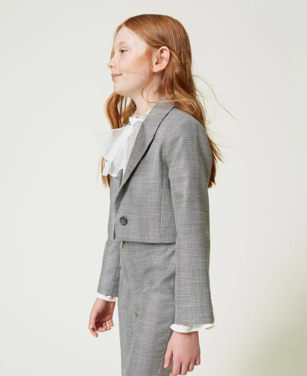 Blousons Et Manteaux*TWINSET Milano Blazer Spencer En Prince De Galles Jacquard Prince de Galles
