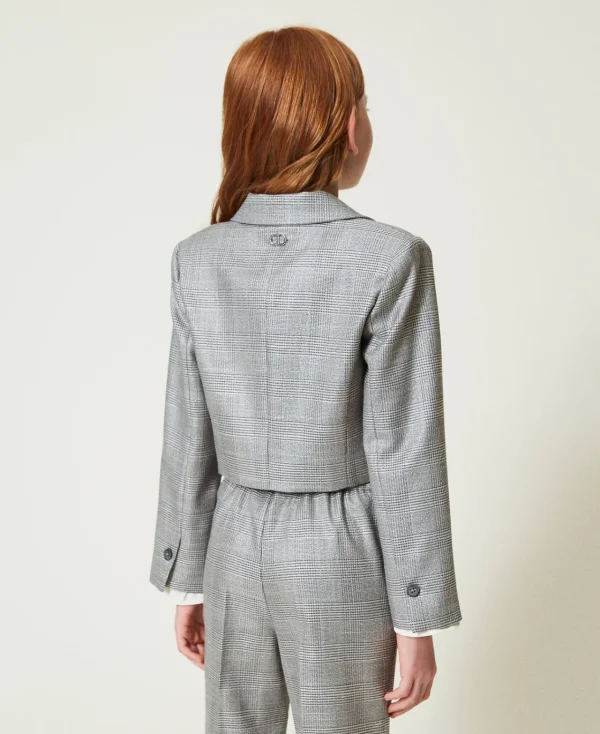 Blousons Et Manteaux*TWINSET Milano Blazer Spencer En Prince De Galles Jacquard Prince de Galles