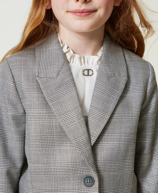 Blousons Et Manteaux*TWINSET Milano Blazer Spencer En Prince De Galles Jacquard Prince de Galles
