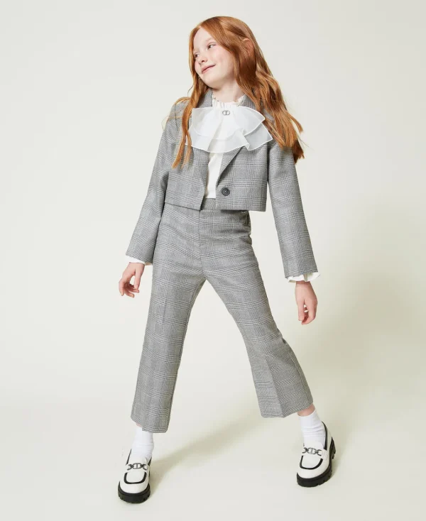 Blousons Et Manteaux*TWINSET Milano Blazer Spencer En Prince De Galles Jacquard Prince de Galles