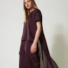 Blouses Et Chemises*TWINSET Milano Blouse Asymétrique En Satin Et Crêpe Georgette Potent Purple