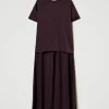 Blouses Et Chemises*TWINSET Milano Blouse Asymétrique En Satin Et Crêpe Georgette Potent Purple