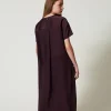 Blouses Et Chemises*TWINSET Milano Blouse Asymétrique En Satin Et Crêpe Georgette Potent Purple