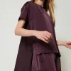 Blouses Et Chemises*TWINSET Milano Blouse Asymétrique En Satin Et Crêpe Georgette Potent Purple