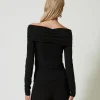 blouse_avec_col_fronc_3.webp Blouses Et Chemises*TWINSET Milano Blouse Avec Col Froncé Noir