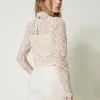 Blouses Et Chemises*TWINSET Milano Blouse Cropped En Dentelle Macramé Blanc « Old White »