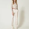 Blouses Et Chemises*TWINSET Milano Blouse Cropped En Dentelle Macramé Blanc « Old White »