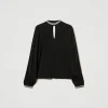 blouse_en_crpe_avec_brode_1-1.webp Blouses Et Chemises*TWINSET Milano Blouse En Crêpe Avec Broderies Noir