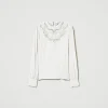 Blouses Et Chemises*TWINSET Milano Blouse En Crêpe Avec Broderie Florale Blanc « White Cream »