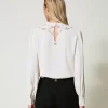 Blouses Et Chemises*TWINSET Milano Blouse En Crêpe Avec Broderie Florale Blanc « White Cream »
