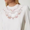 Blouses Et Chemises*TWINSET Milano Blouse En Crêpe Avec Broderie Florale Blanc « White Cream »