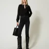 blouse_en_crpe_avec_brode_5-1.webp Blouses Et Chemises*TWINSET Milano Blouse En Crêpe Avec Broderies Noir