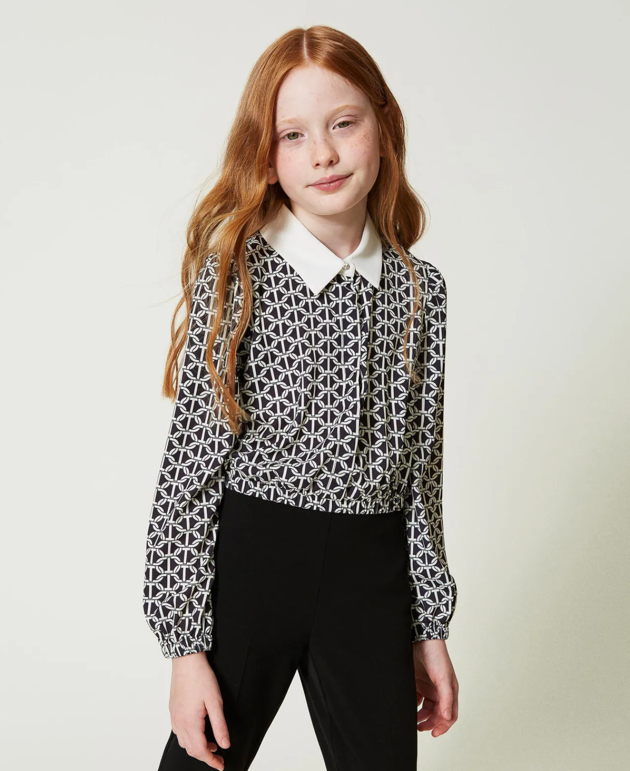 Blouses Et Chemises*TWINSET Milano Blouse En Crêpe De Chine Avec Imprimé Imprimé Oval T Chaîne