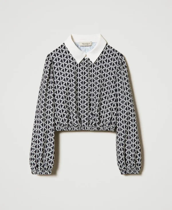 Blouses Et Chemises*TWINSET Milano Blouse En Crêpe De Chine Avec Imprimé Imprimé Oval T Chaîne