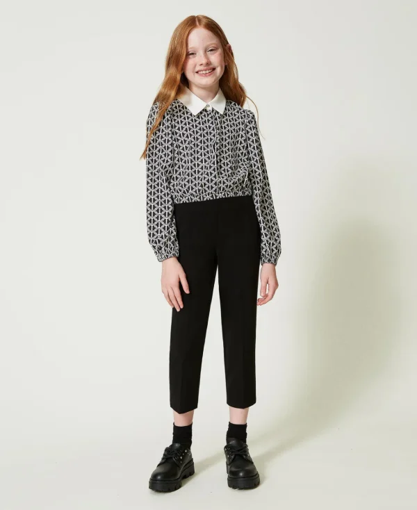 Blouses Et Chemises*TWINSET Milano Blouse En Crêpe De Chine Avec Imprimé Imprimé Oval T Chaîne