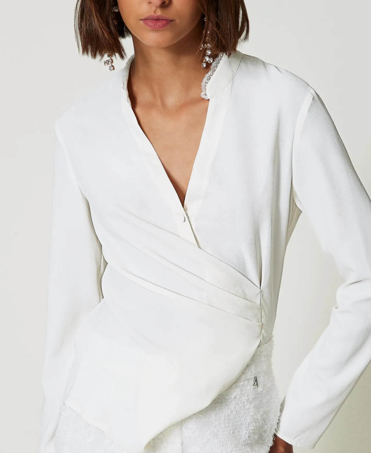 Blouses Et Chemises*TWINSET Milano Blouse En Crêpe De Chine Recyclé Crème White
