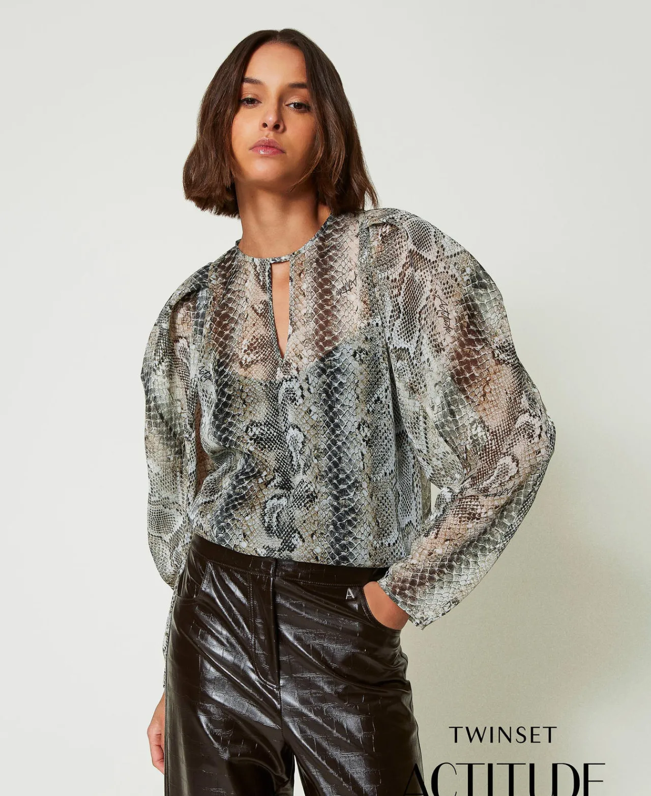 Blouses Et Chemises*TWINSET Milano Blouse En Crépon Avec Imprimé Serpent Imprimé Soft Serpent