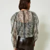 blouse_en_crpon_avec_impr_3.webp Blouses Et Chemises*TWINSET Milano Blouse En Crépon Avec Imprimé Serpent Imprimé Soft Serpent