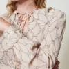 Blouses Et Chemises*TWINSET Milano Blouse En Crépon Avec Imprimé Nœuds Imprimé Nœuds Blanc « White Cream »/Noir