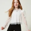 Blouses Et Chemises*TWINSET Milano Blouse En Dentelle De Valenciennes Off White
