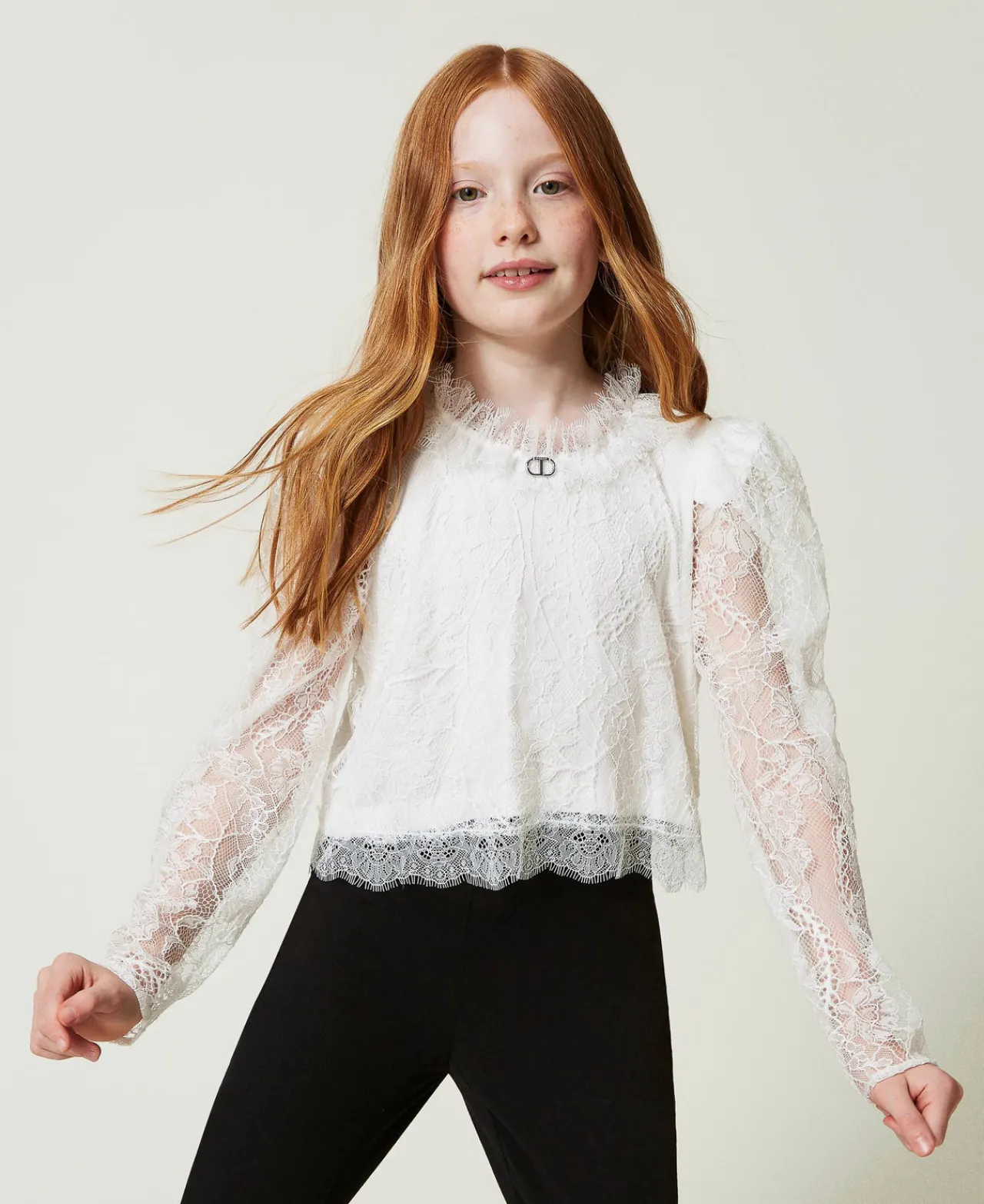 Blouses Et Chemises*TWINSET Milano Blouse En Dentelle De Valenciennes Off White