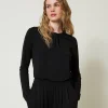 Blouses Et Chemises*TWINSET Milano Blouse En Jersey Crêpé Avec Drapé Noir